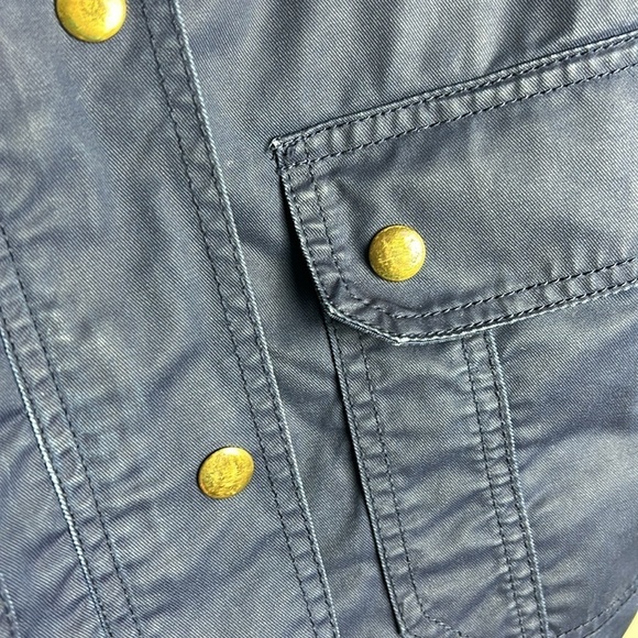 J Crew Waxed Cotton Boyfriend Jacket Women’s Small Navy Style# 19034 Utility - Picture 8 of 10